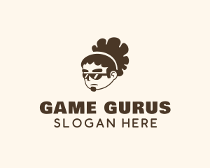 Afro Guy Character logo