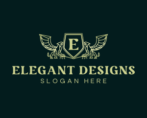 Elegant Griffin Shield logo design