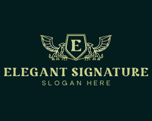 Elegant Griffin Shield logo design