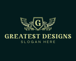 Elegant Griffin Shield logo design