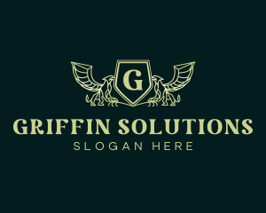 Elegant Griffin Shield logo design