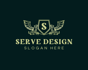 Elegant Griffin Shield logo design