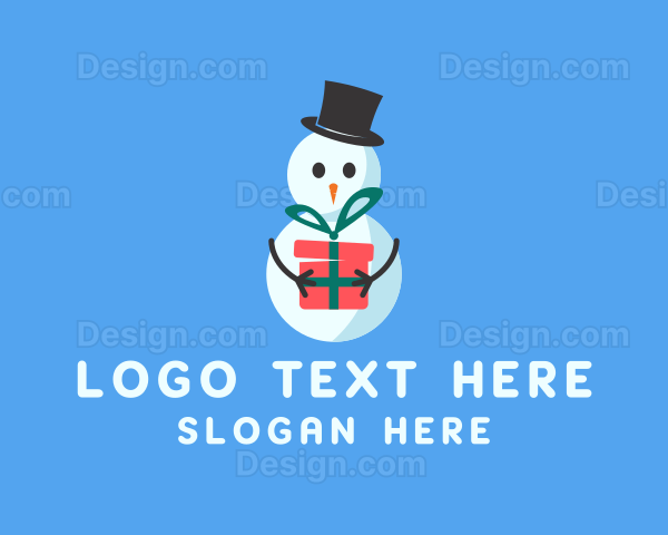 Snowman Christmas Gift Logo