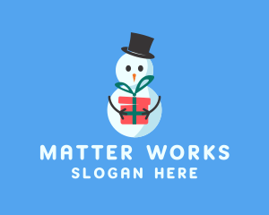 Snowman Christmas Gift Logo