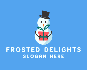 Snowman Christmas Gift logo design