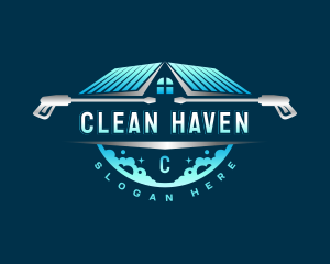 Pressure Wash Clean Roofing logo design