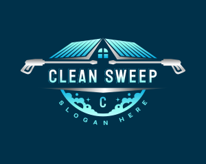 Pressure Wash Clean Roofing logo design