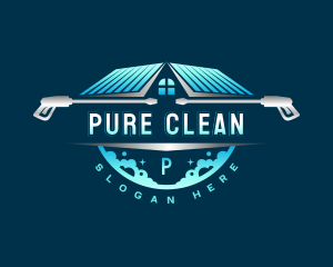 Pressure Wash Clean Roofing logo design