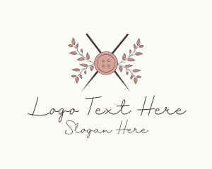 Rustic Button Needles Sewing logo