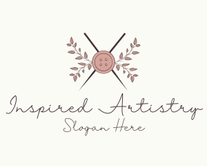 Rustic Button Needles Sewing logo