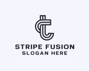 Stripes Creative Agency Letter T logo