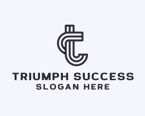 Stripes Creative Agency Letter T logo design