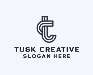 Stripes Creative Agency Letter T logo design