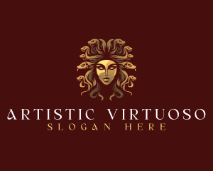 Snake Mythology Medusa logo design