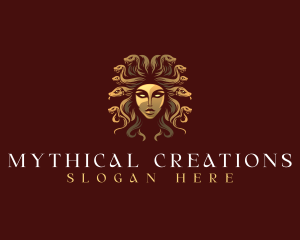 Snake Mythology Medusa logo design