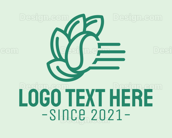 Fast Leaf Coffee Bean Logo