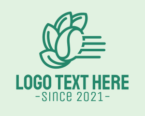 Fast Leaf Coffee Bean logo