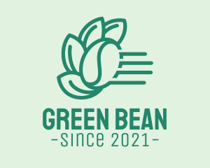 Fast Leaf Coffee Bean logo design