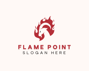 Goat Flaming BBQ logo design