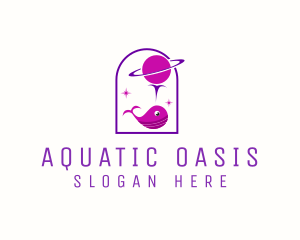 Aquatic Whale Planet logo design