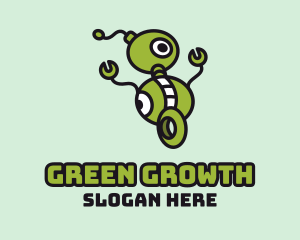 Green Robot Wheels logo design