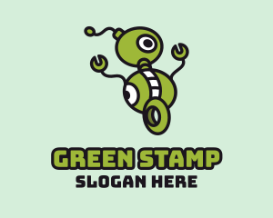 Green Robot Wheels logo design