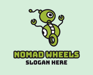 Green Robot Wheels logo design