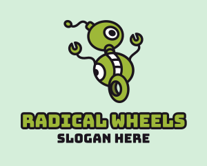 Green Robot Wheels logo design