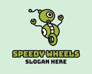 Green Robot Wheels logo design