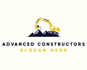 Mountain Industrial Excavator  logo design