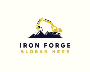 Mountain Industrial Excavator  logo design