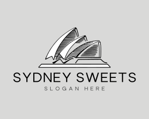 Abstract Minimalist Sydney Opera logo design