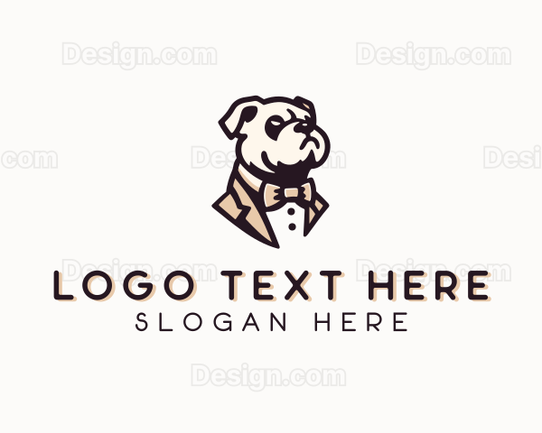 Bowtie Suit Dog Logo