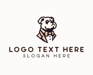 Bowtie Suit Dog logo