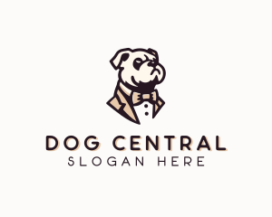 Bowtie Suit Dog logo design