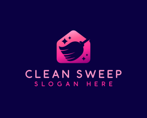 Broom Sweep Cleaning logo design