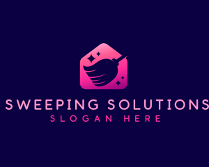 Broom Sweep Cleaning logo design