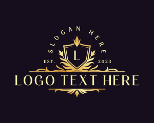 Heraldry - Decorative Floral Crest logo design
