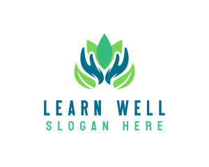 Hand Wellness Lotus  logo design