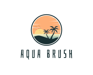 Tropical Beach Island logo design