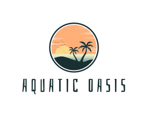 Tropical Beach Island logo design