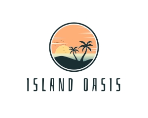 Tropical Beach Island logo design