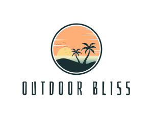 Tropical Beach Island logo design