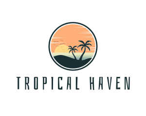 Tropical Beach Island logo design