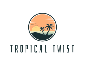 Tropical Beach Island logo design