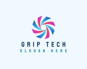 Spiral Swirl Tech logo design