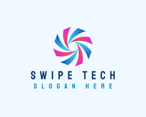 Spiral Swirl Tech logo design