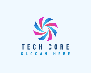 Spiral Swirl Tech logo design