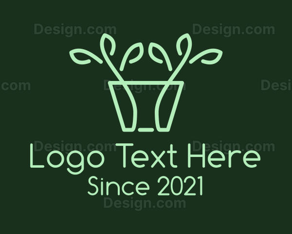 Green Potted Plant Logo