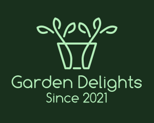 Green Potted Plant logo design